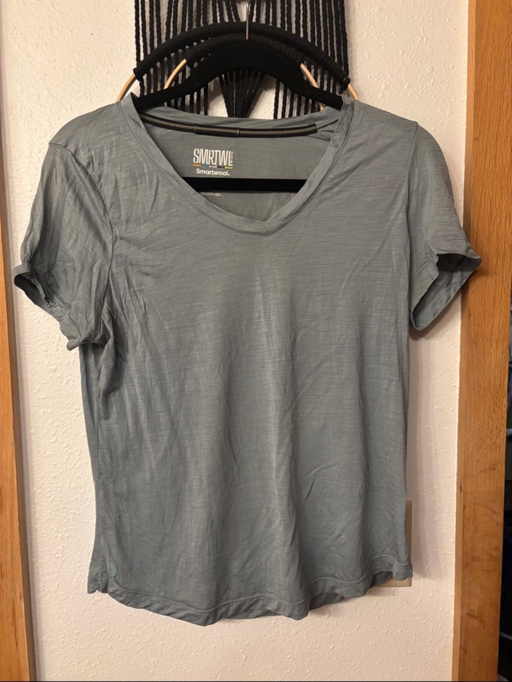 Smartwool Women's Short Sleeve V-Neck Tee in Slate Blue